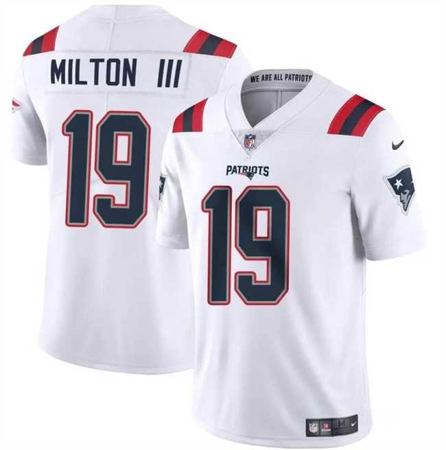 Men & Women & Youth New England Patriots #19 Joe Milton III White 2024 Vapor Limited Football Stitched Jersey->new england patriots->NFL Jersey